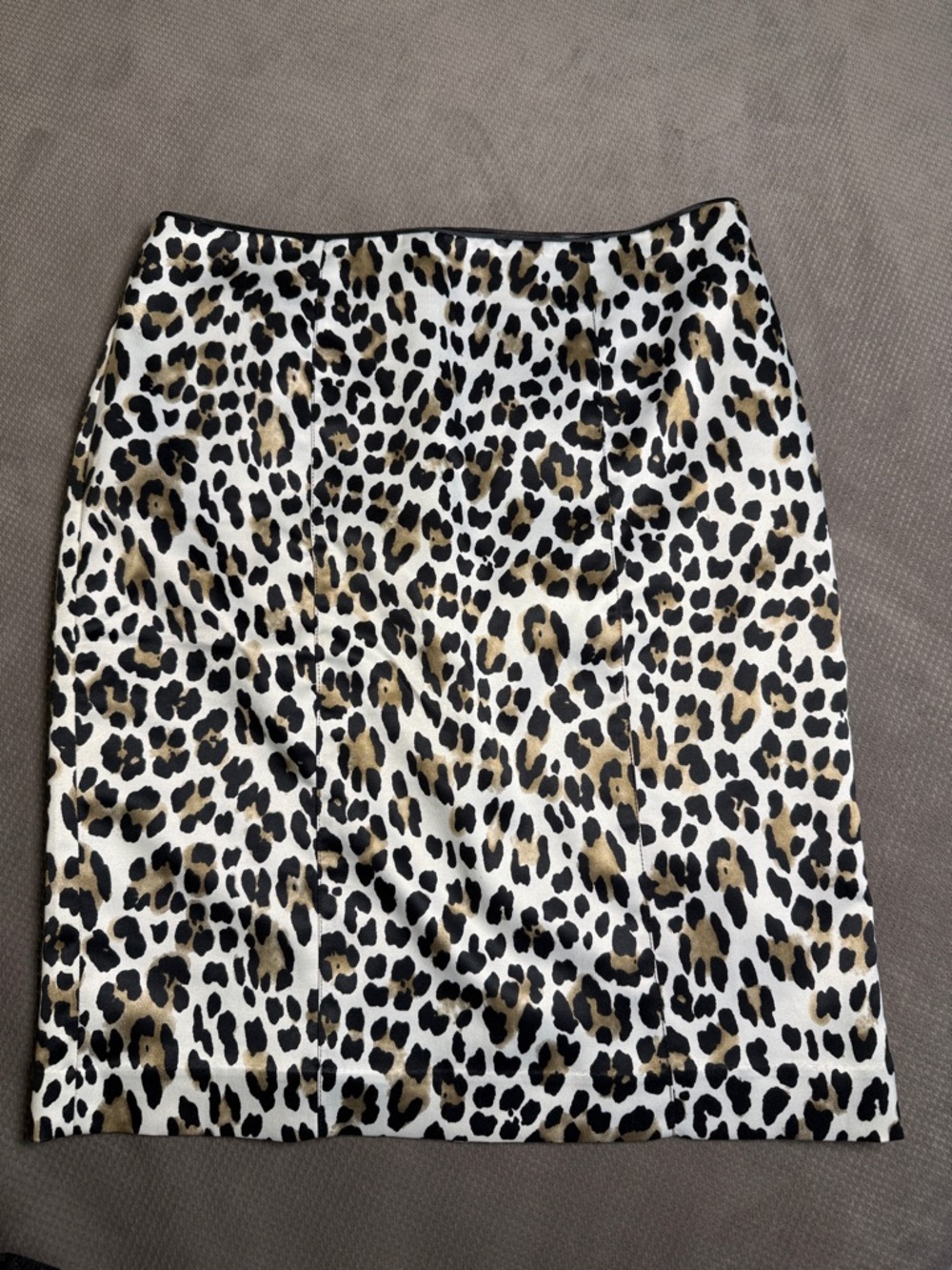 White House Black Market Leopard Print Pencil Skirt in Black, White & Tan